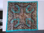 katoenen shawl, Oosters motief met blauwe rand, Ophalen of Verzenden, Zo goed als nieuw