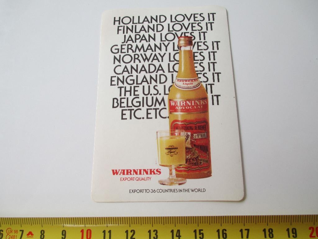 sticker WARNINKS  Holland loves it, Ophalen, Zo goed als nieuw