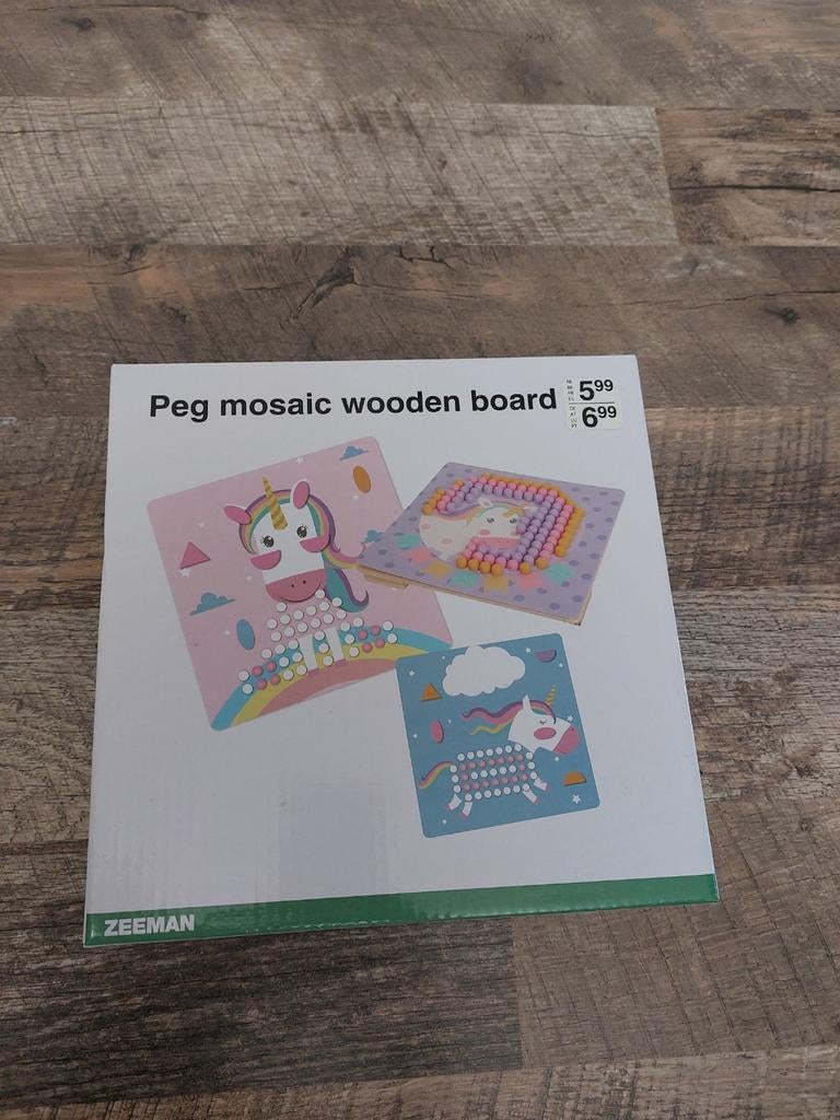 Eenhoorn mozaïek houten bord - Zeeman, Ophalen, Nieuw, Puzzelen