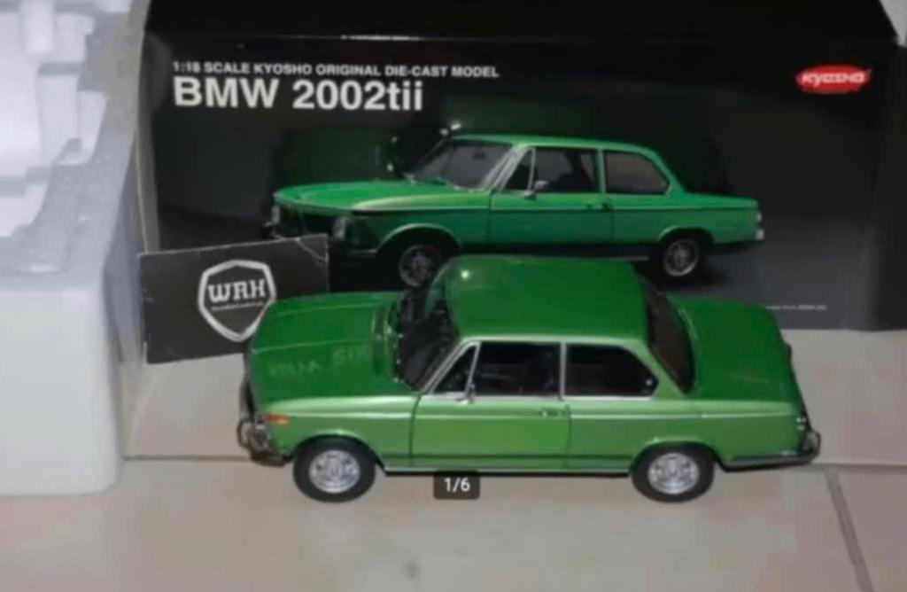 1:18 BMW 2002 TII green Kyosho diecast in box WRH, Hobby en Vrije tijd, Modelauto's | 1:18, Verzenden, Zo goed als nieuw, Auto