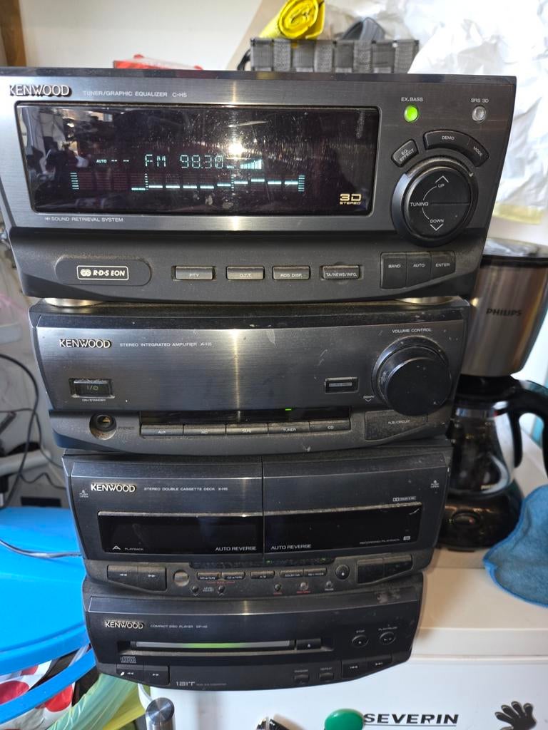 Kenwood stereo set met tuner, versterker, dubbel cassettedec, Audio, Tv en Foto, Stereo-sets, Ophalen of Verzenden