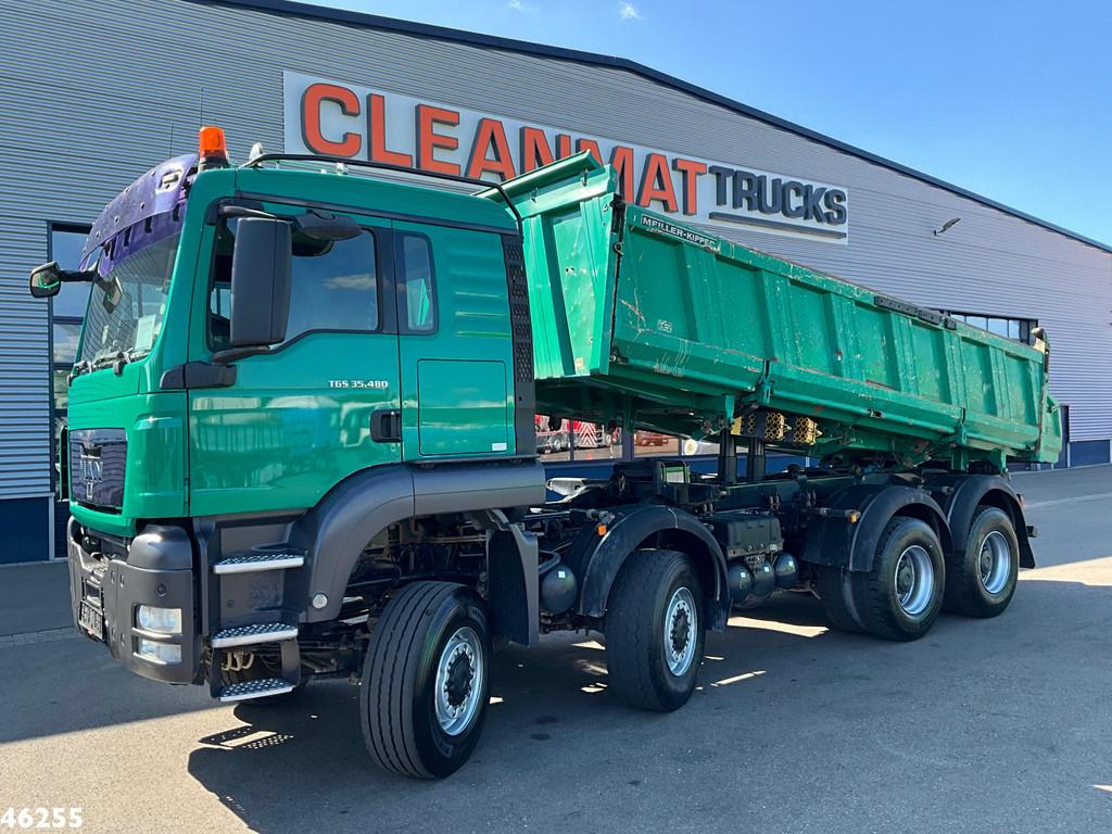 MAN TGS 35.480 8x8 Manual Full Steel Meiller 14m³ Kipper, MAN, 2 stoelen, 480 pk, Te koop