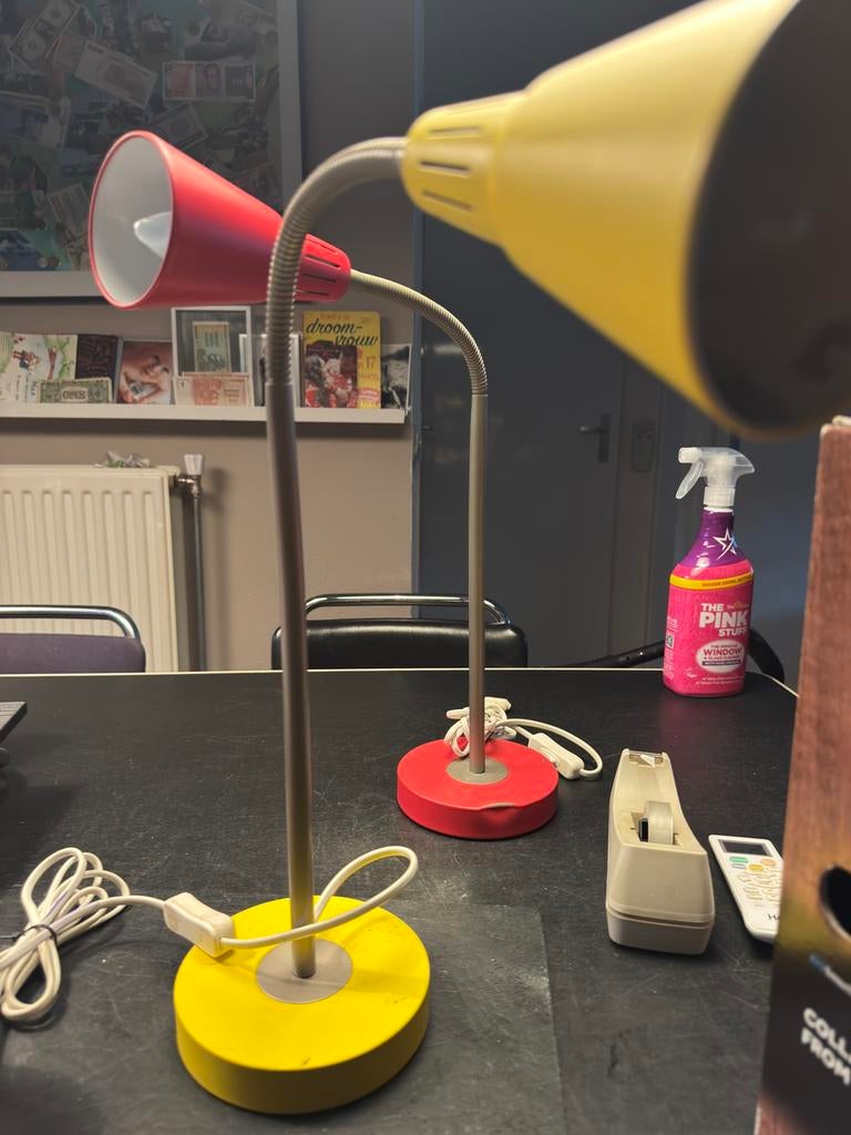 Vintage bureaulampen, Huis en Inrichting, Lampen | Tafellampen, Ophalen, Zo goed als nieuw, Minder dan 50 cm