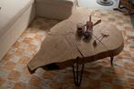 Houten blad salontafel boomstam tafel, Huis en Inrichting, Tafels | Salontafels, Ophalen, Gebruikt, 100 tot 150 cm, 50 tot 100 cm