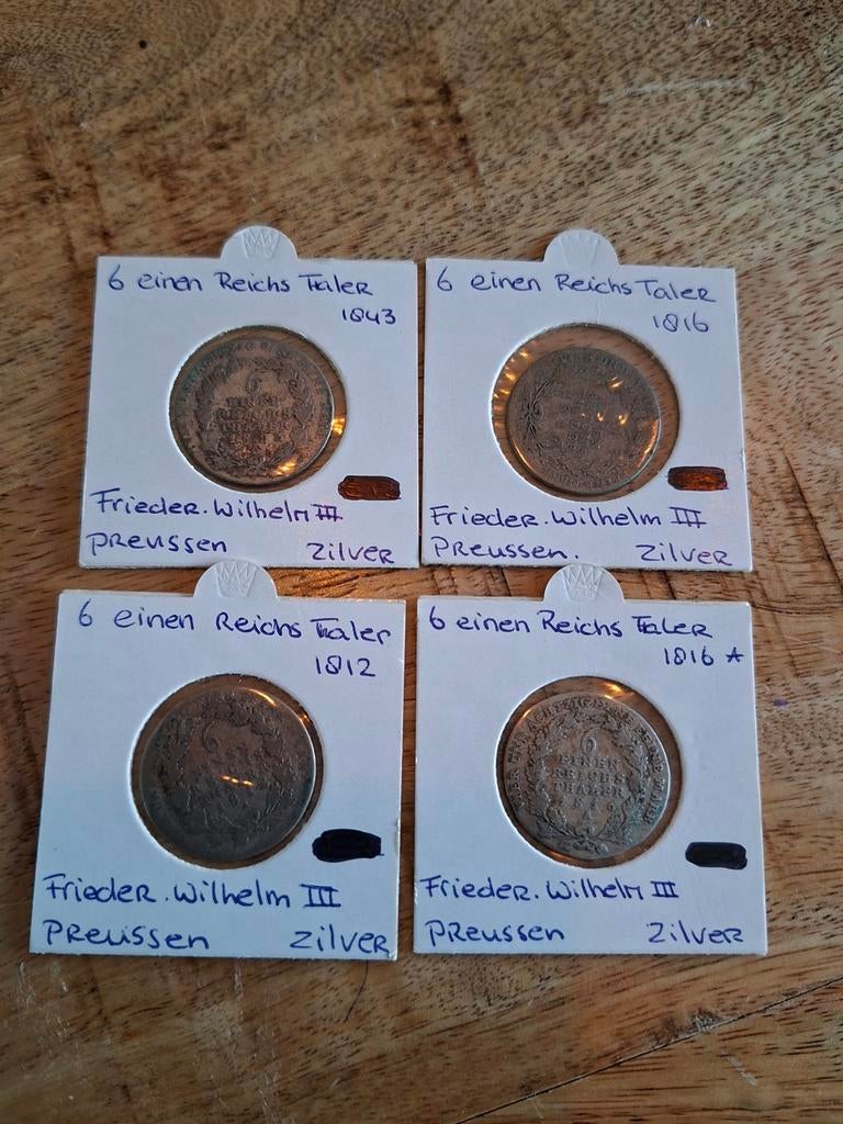 6 einen reichs taler , 4 stuks zilveren munt, Postzegels en Munten, Munten | Europa | Niet-Euromunten, Ophalen of Verzenden, Overige landen