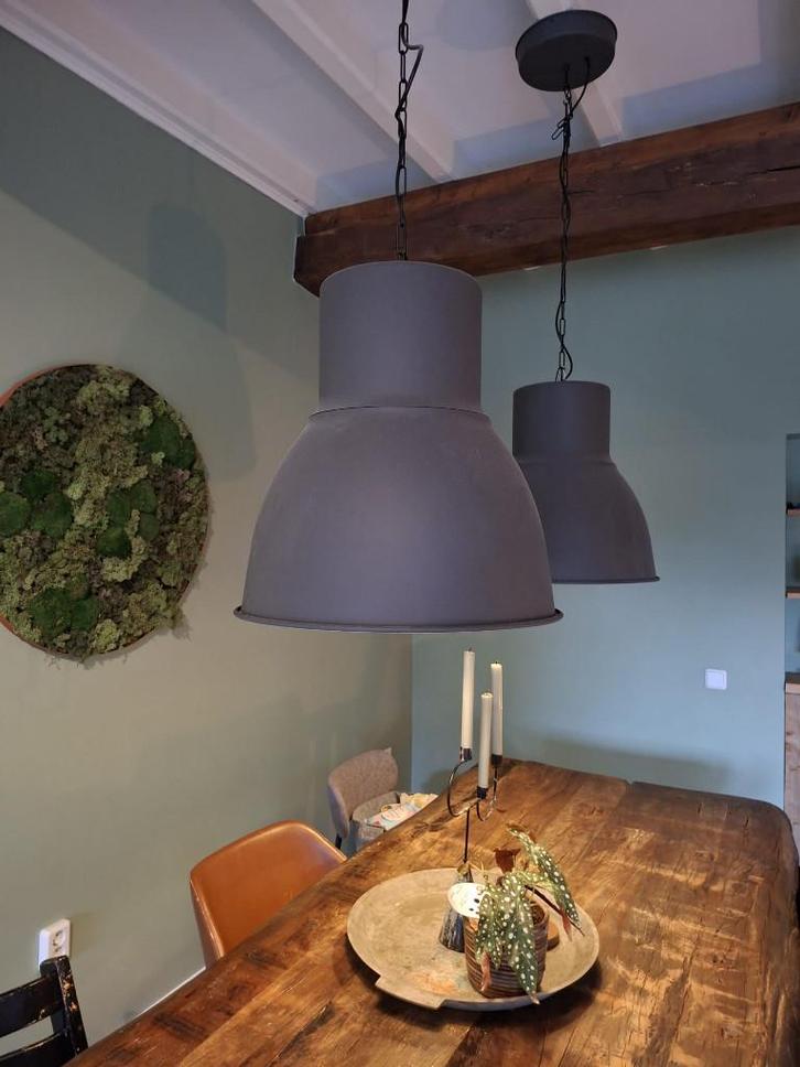 Ikea Hektar twee keer grote hanglamp, Huis en Inrichting, Lampen | Hanglampen, Zo goed als nieuw, 50 tot 75 cm, Metaal, Ophalen
