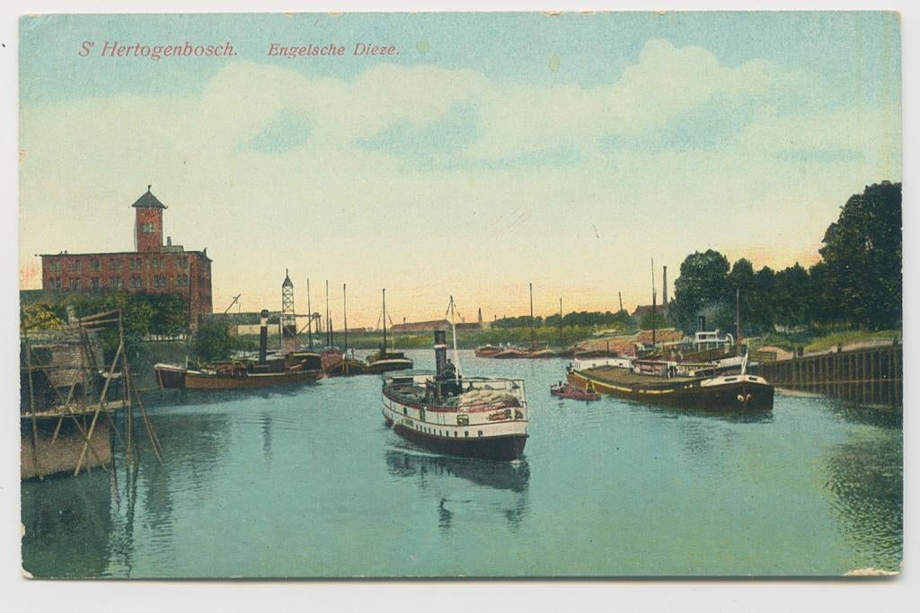 Hertogenbosch Den Bosch Dieze boot schip kanaal, Verzenden, 1920 tot 1940, Gelopen, Noord-Brabant