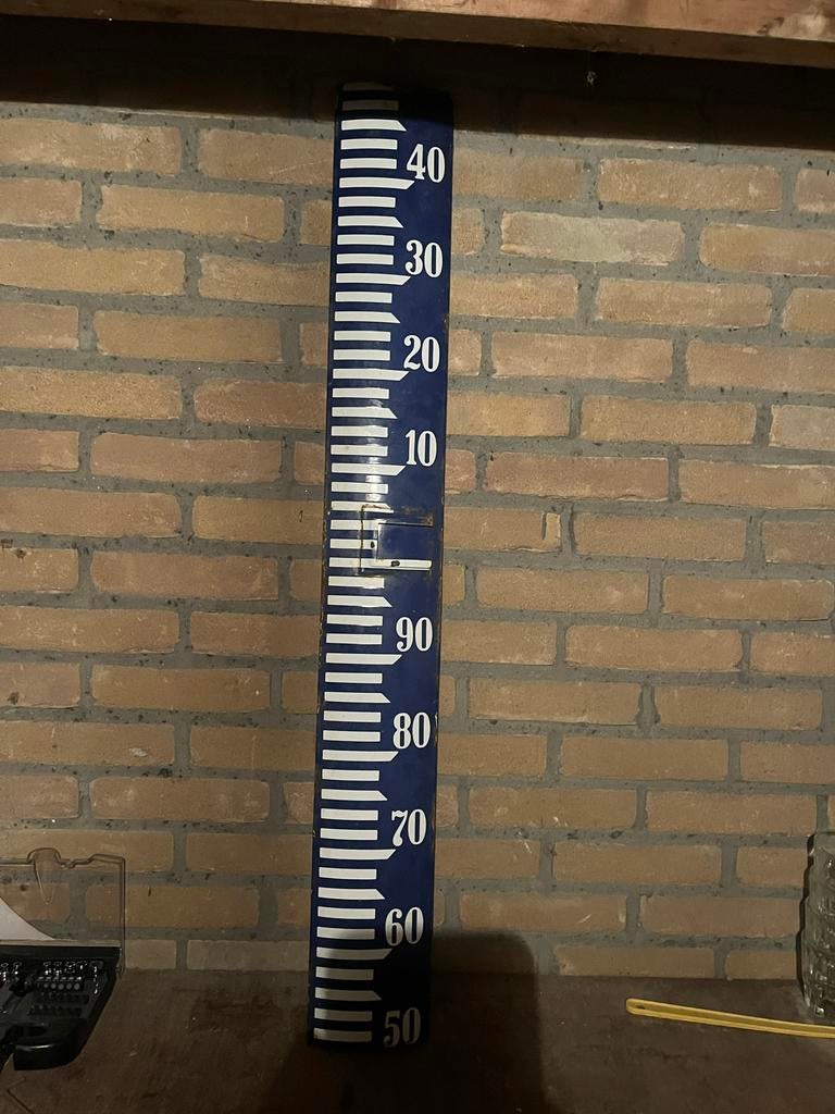 Vintage metalen watermeter / peilstok, Ophalen of Verzenden
