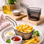 5 Serveermandjes voor patat of snacks - frituur mandjes deco, Ophalen of Verzenden, Zwart, Metaal, Overige typen