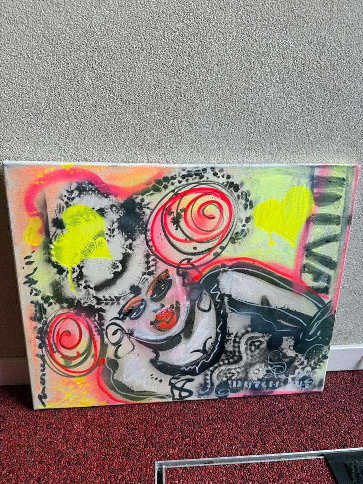 Marcel de With Schilderij -Dutch Diva, Antiek en Kunst, Kunst | Schilderijen | Abstract, Ophalen of Verzenden