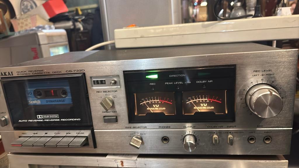 Akai CS-732D Quick Reverse Stereo Cassette Deck, Audio, Tv en Foto, Cassettedecks, Ophalen of Verzenden, Enkel, Akai, Auto-reverse