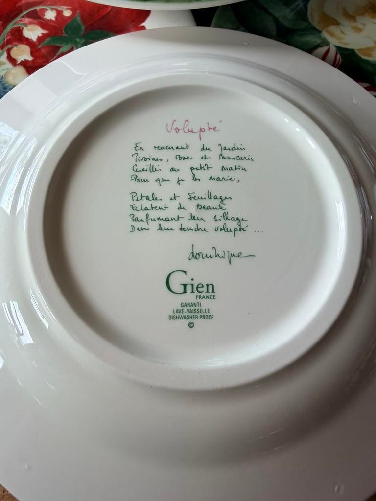 Gien VOLUPTÉ Gebaksbordjes, Ophalen of Verzenden, Zo goed als nieuw, Bord(en), Overige stijlen