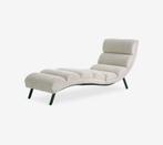 Beige teddy chaise longue, Ophalen, Eenpersoons, Stof, Minder dan 150 cm