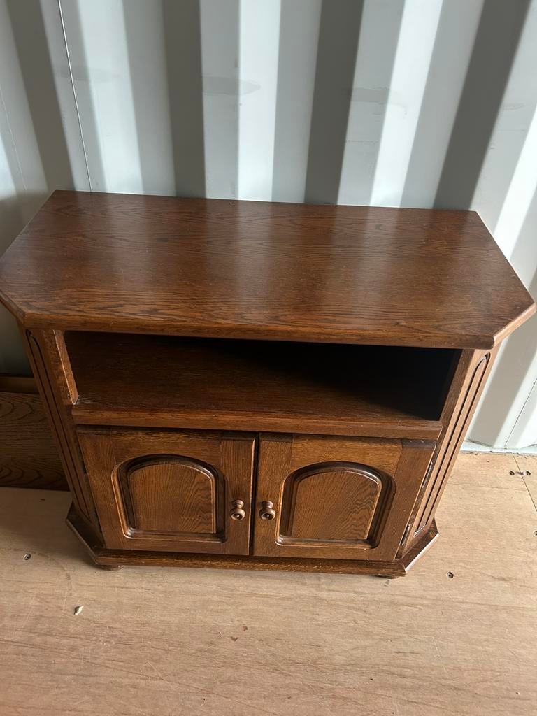 Eiken tv kastje, Huis en Inrichting, Kasten | Televisiemeubels, Ophalen, 50 tot 100 cm, Zo goed als nieuw, Minder dan 100 cm