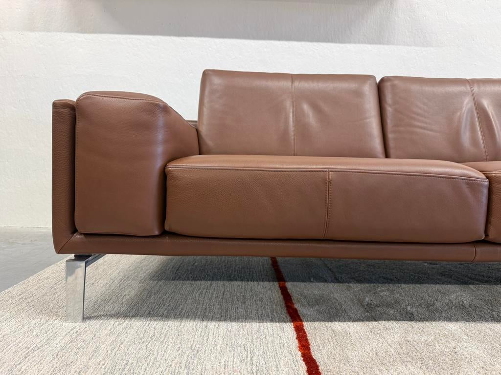 Leolux Bellice Bank 2x80 Negev leer Duna Design 213, Leolux, Ophalen of Verzenden, Rechte bank, 200 tot 250 cm