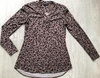 Mi Piace Blouse met Panterprint - Maat XS, Kleding | Dames, T-shirts, Bruin, Ophalen of Verzenden, Zo goed als nieuw, Lange mouw
