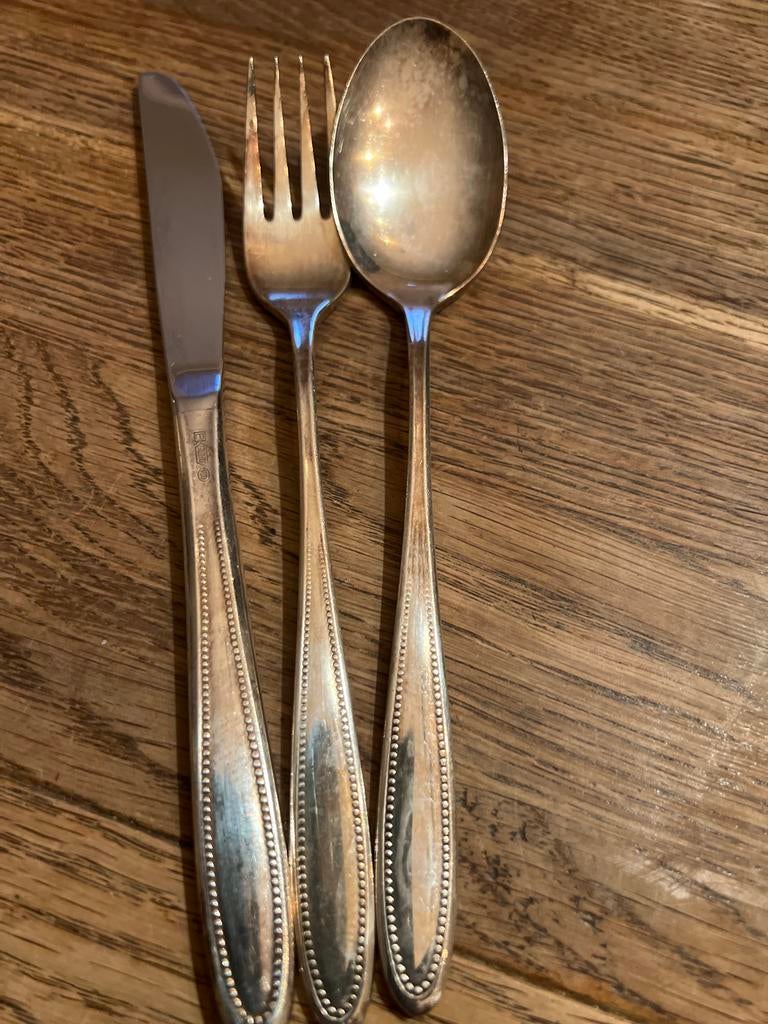 Vintage Bestekset: Mes, Vork en Lepel, Antiek en Kunst, Ophalen of Verzenden