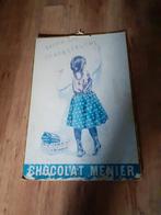 Collectors item grote karton chocolate de menier plaat 1920, Ophalen of Verzenden, Gebruikt, Reclamebord