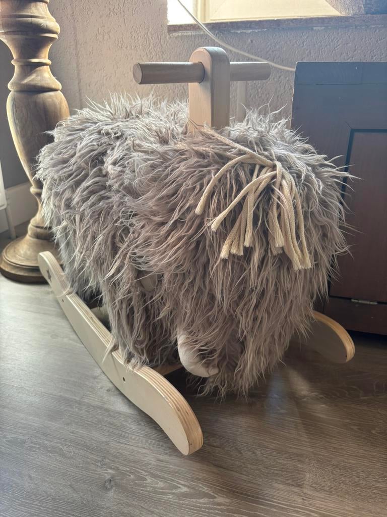 Kids Concept Mammoet schommelpaard – houten speelgoed, Ophalen, Zo goed als nieuw