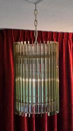 Vintage Glazen Hanglamp, Ophalen, 50 tot 75 cm, Vintage, Zo goed als nieuw