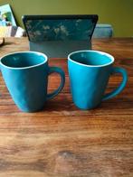 Set van 2 Jewel mokken - Blauw keramiek, Huis en Inrichting, Keuken | Servies, Keramiek, Ophalen of Verzenden, Zo goed als nieuw