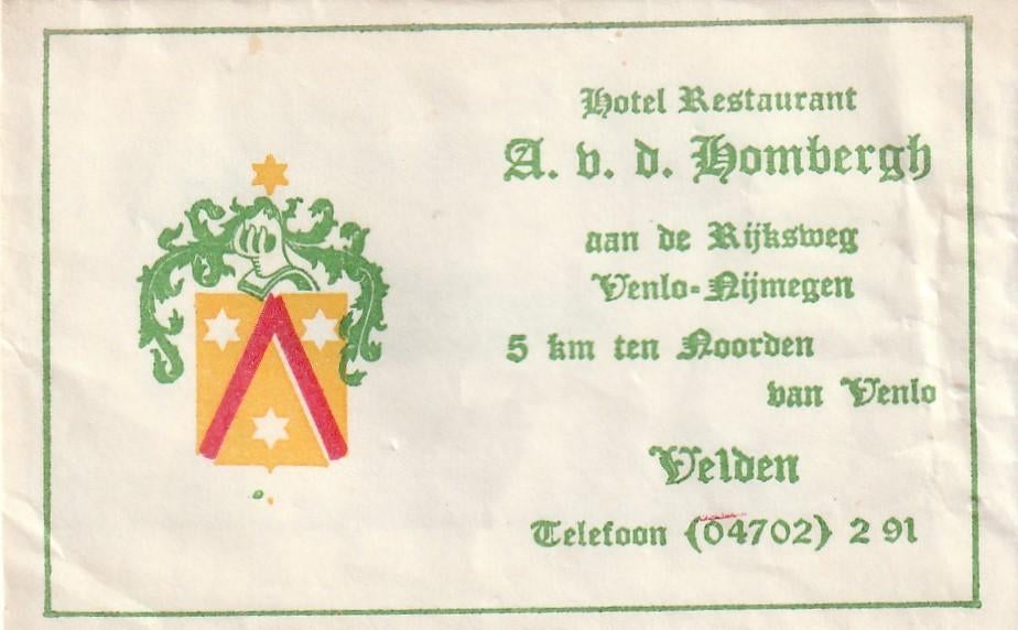 suikerzakje #242 : A.v.d.Hombergh Velden, Verzenden, Nederland