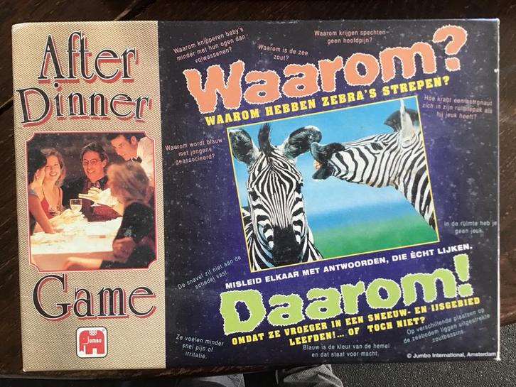 Waarom? Daarom? Het hilarische spel van Jumbo!, Hobby en Vrije tijd, Gezelschapsspellen | Bordspellen, Gebruikt, Ophalen of Verzenden