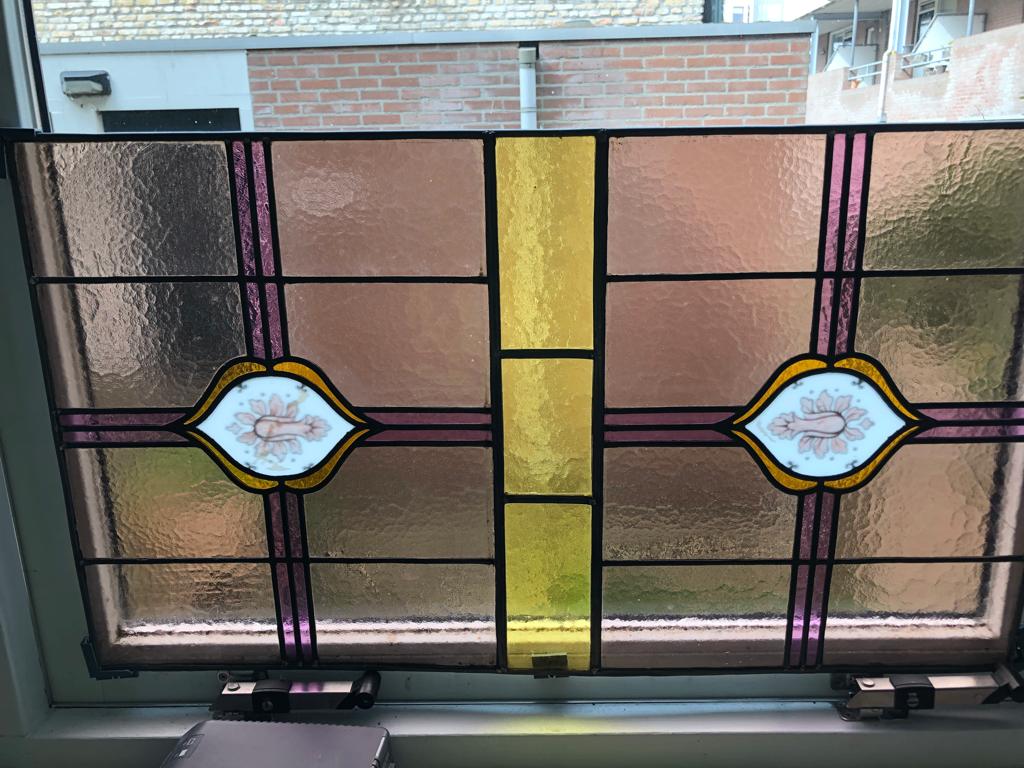 Glas in lood raamdecoratie, Antiek en Kunst, Antiek | Glas en Kristal, Ophalen