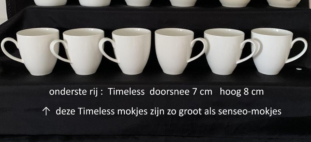 senseo mokjes, leuk, effen wit mokje, Timeless, witte kopjes, Overige typen, Ophalen of Verzenden, Zo goed als nieuw, Effen