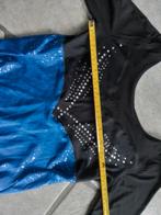 Gympakje/ turnpakje lange mouw zwart/blauw/glitters‼️, Ophalen of Verzenden, Zo goed als nieuw, Kindermaat 146 t/m 176, Blauw