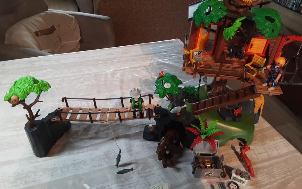 5557 avontuurlijke boomhut, Kinderen en Baby's, Speelgoed | Playmobil, Zo goed als nieuw, Complete set, Ophalen of Verzenden