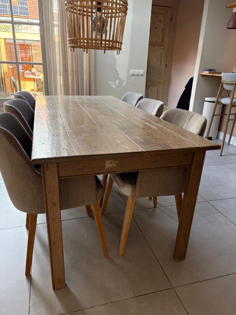 Tafel massief eiken, Huis en Inrichting, Tafels | Eettafels, Ophalen, Gebruikt, Eikenhout, 50 tot 100 cm