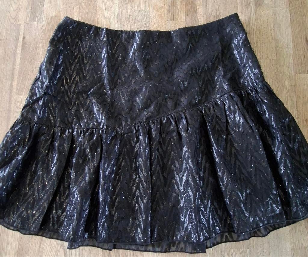 Loavies rokje L nieuw festival zwart glans, Zwart, Maat 42/44 (L), Nieuw, Ophalen of Verzenden