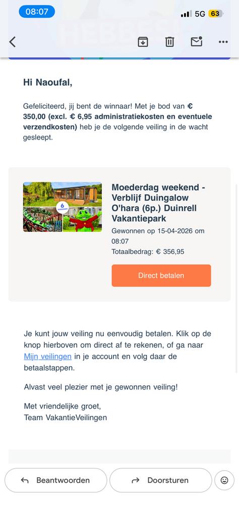 Bungalow duinrell, Tickets en Kaartjes, Ticket of Toegangskaart