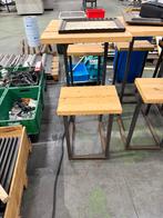 bartafel + 2x vaste barkruk ( 6 stuks totaal), Ophalen, 90 cm of meer, Hout, Gebruikt