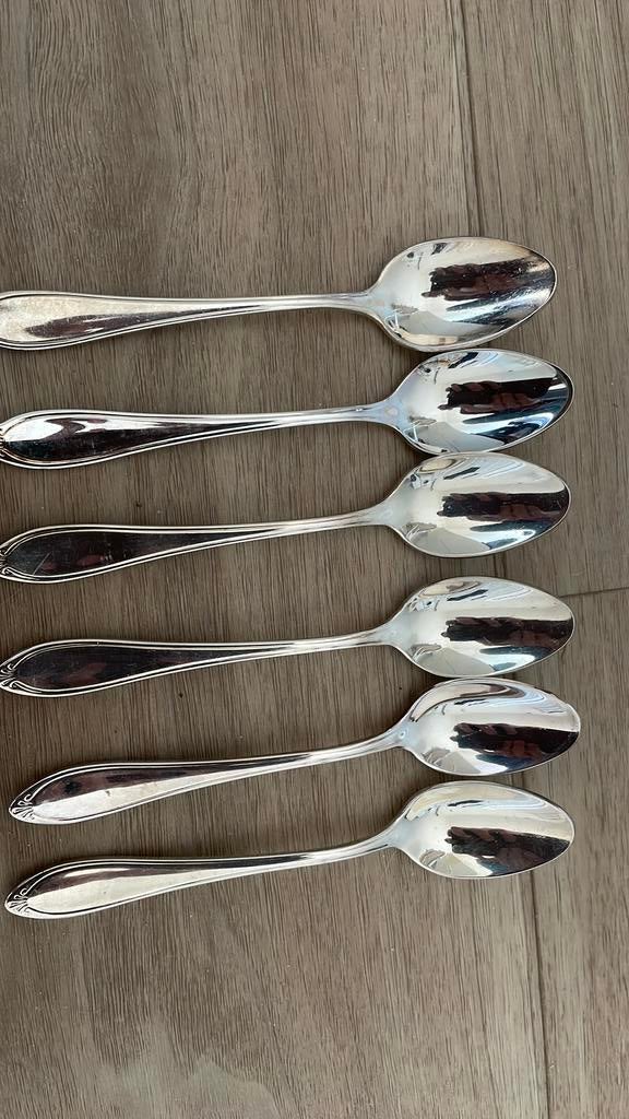 Verzilverde theelepels Christofle Versailles, Ophalen of Verzenden, Zilver