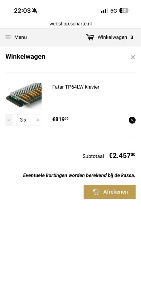 3x Fatar TP64LW klavier met MIDI printplaat, Ophalen of Verzenden, Gebruikt, 3 klavieren, Orgel