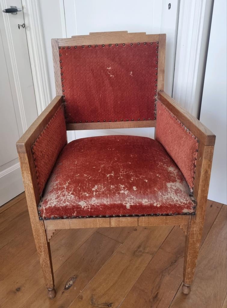 Gratis rode stoel art deco Amsterdamse / Haagse School, Antiek en Kunst, Ophalen
