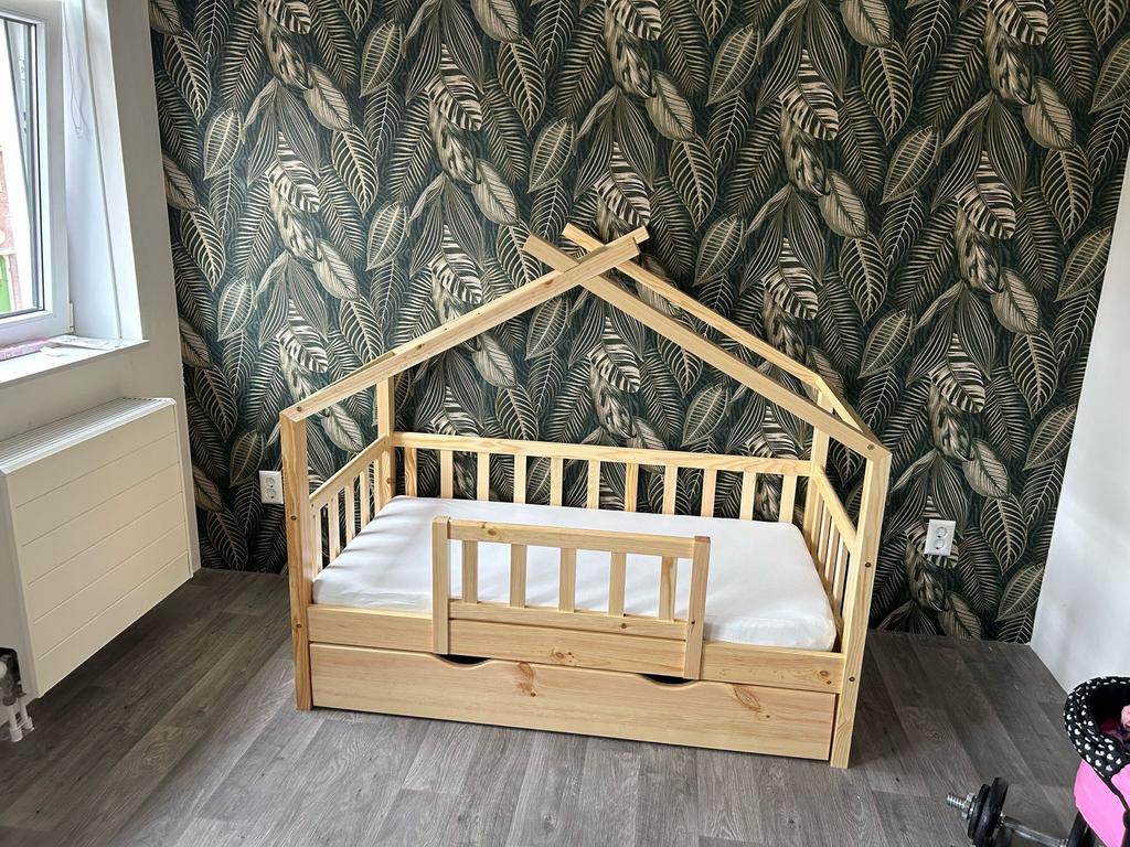 Houten peuterbed, Kinderen en Baby's, Gebruikt, 70 tot 85 cm, Lattenbodem, 140 tot 160 cm