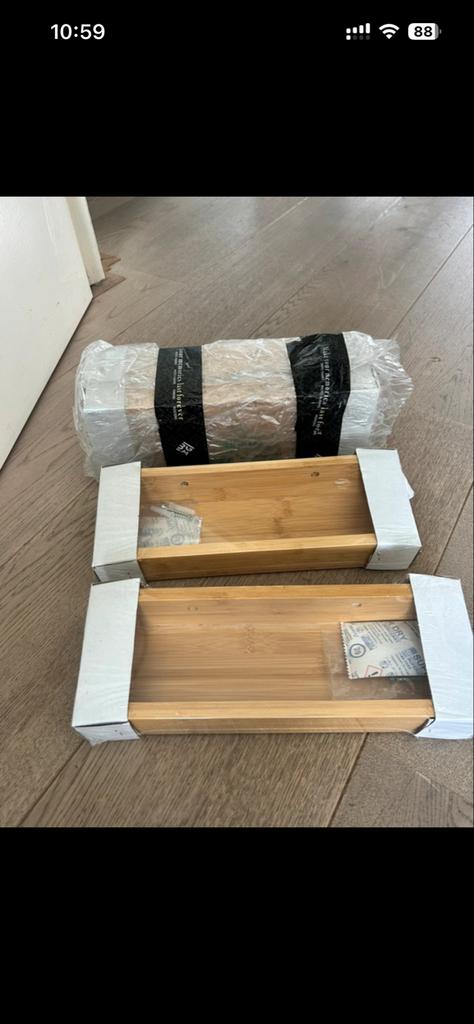 4 Nieuwe bamboe planken 30cm / badkamerplanken (2 stuks), Ophalen, Hout, Nieuw, Scandinavisch