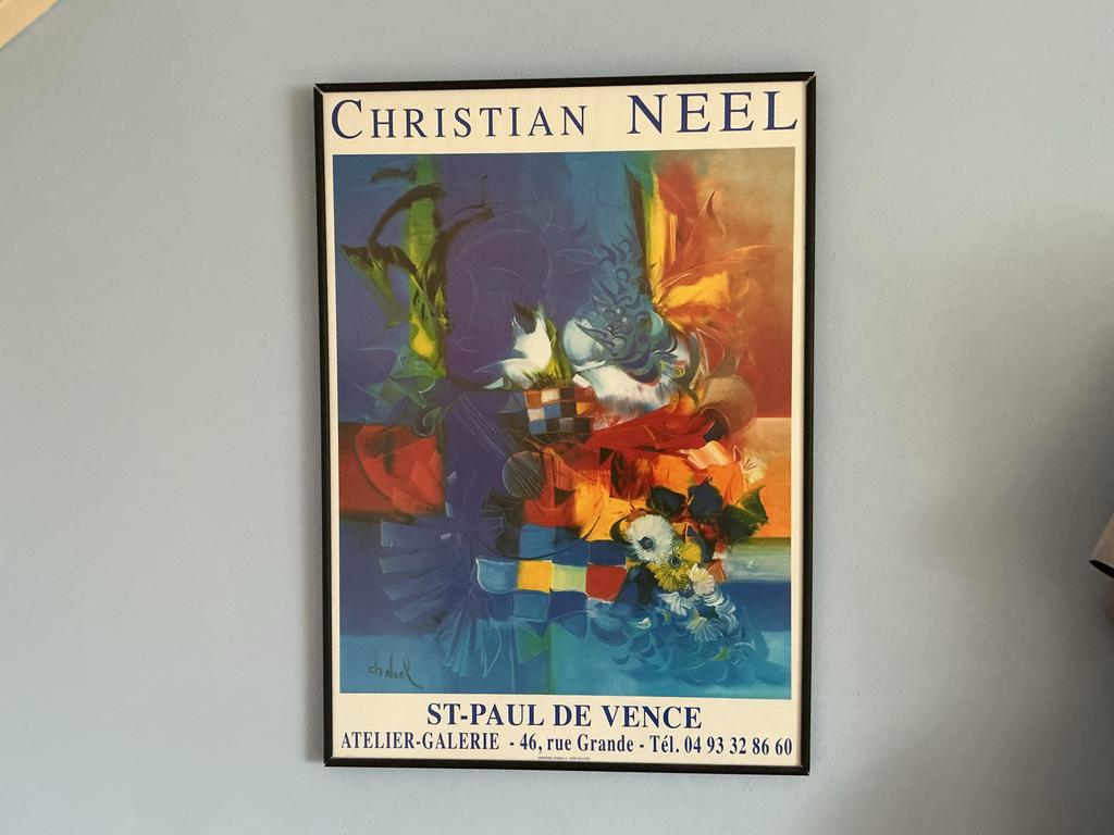 Poster Christian Neel expositie Saint Paul de Vence, Rechthoekig Staand, Met lijst, Ophalen of Verzenden, Zo goed als nieuw