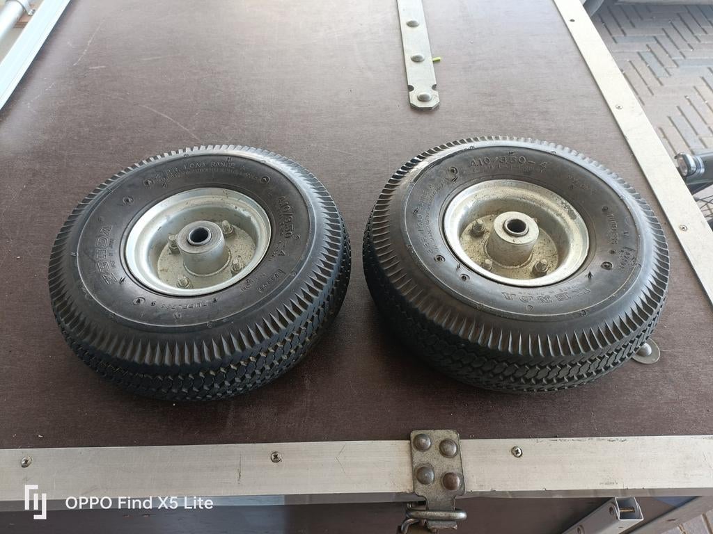 2 wielen voor steekwagen / skelter, Ophalen of Verzenden, Gebruikt