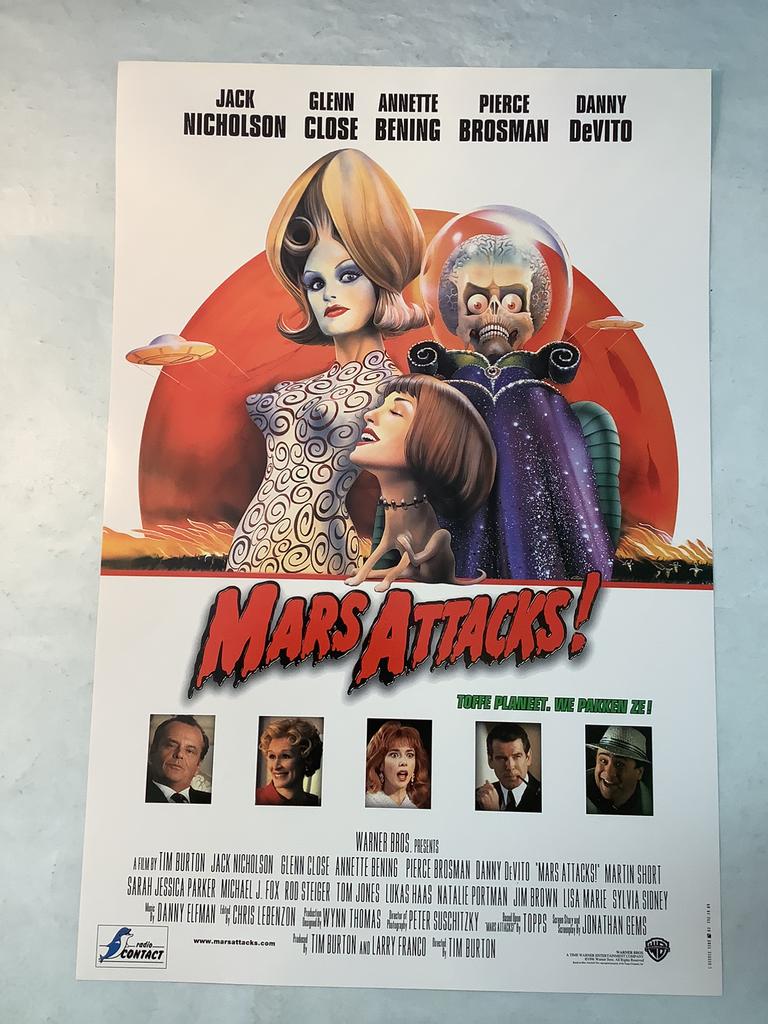 MARS ATTACKS   filmposter  40-60 cm, Verzamelen, Posters, Ophalen of Verzenden, Zo goed als nieuw, Deurposter of groter, Film en Tv