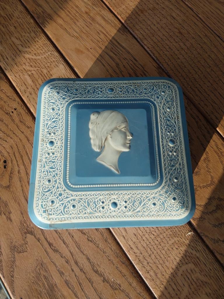 Blikken doosje Wedgwood stijl, Verzamelen, Blikken, Ophalen, Gebruikt