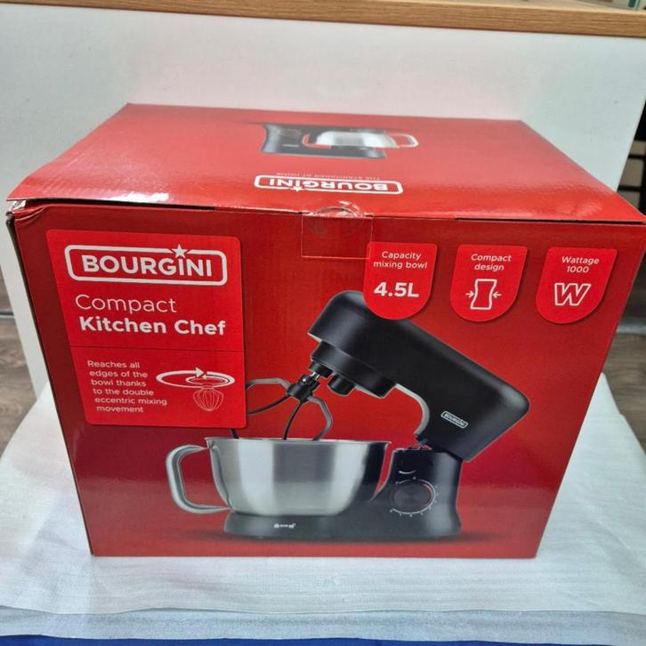 Bourgini Compact Kitchen Chef Keukenmachine - 4.5L Mengkom -, Witgoed en Apparatuur, Keukenmixers, Nieuw