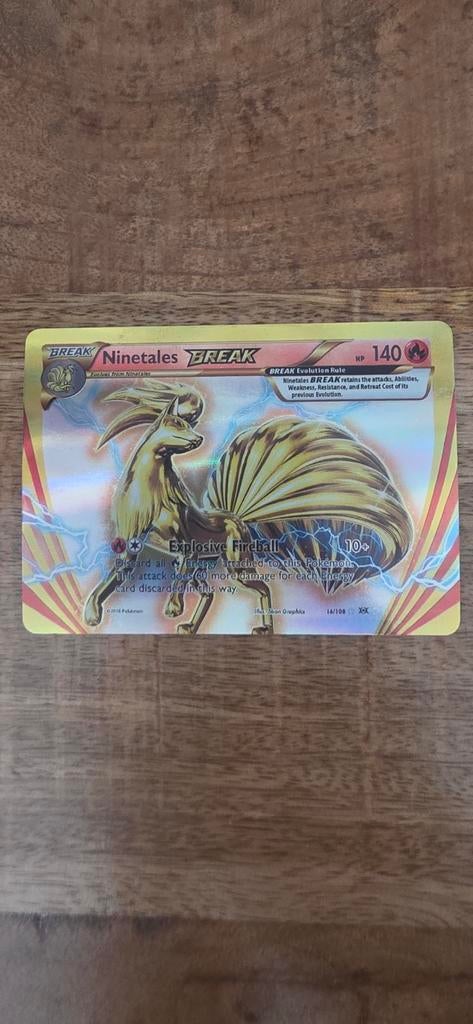 Ninetales BREAK Pokémon Kaart (Goud, 16/108), Ophalen of Verzenden, Nieuw, Losse kaart, Foil