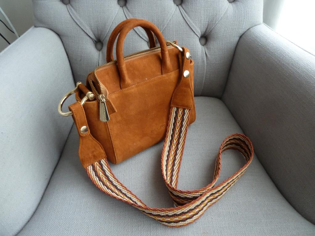 DAMES TASJE   ZGN., Ophalen of Verzenden, Zo goed als nieuw, Bruin, Schoudertasje