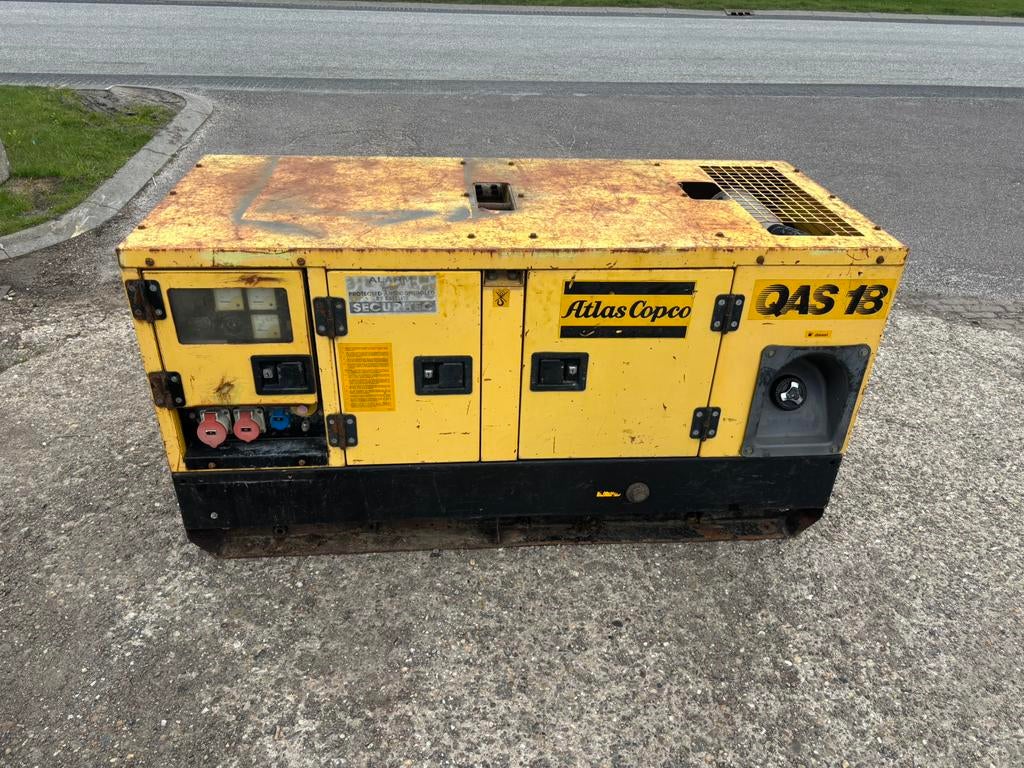 18 KVA aggregaat 230/400V Atlas Copco QAS18 diesel generator, Ophalen, Gebruikt, Dieselolie, Geluidgedempt