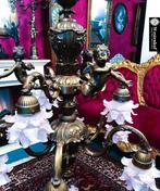 Groot en zware bronzen kroonluchter antiek barok engelen, Ophalen, Gebruikt, Overige materialen