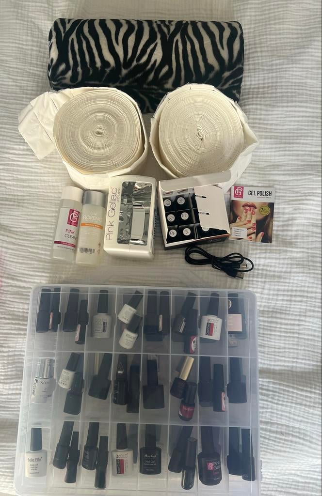 Gelnagels Starterset met UV-lamp en Gelnagellak, Overige kleuren, Ophalen of Verzenden, Zo goed als nieuw, Handen en Nagels